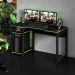 Mesa Gamer com Espaço para 2 Monitores e para CPU ME4152  Preto/Verde