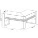 Mesa de Canto para Escritório em L Angular Detalhe Ripado Amêndoa