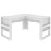 Mesa de Canto para Escritório em L Angular Detalhe Ripado Branco