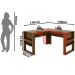 Mesa de Canto para Escritório em L Angular Detalhe Ripado Nogal
