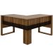 Mesa de Canto para Escritório em L Angular Detalhe Ripado Nogal/Preto