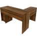 Mesa de Canto para Escritório em L Angular com 2 Gavetas Nogal