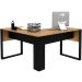 Mesa de Canto para Escritório em L MDP Amêndoa/Preto