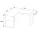 Mesa de Canto para Escritório em L MDP Amêndoa/Preto
