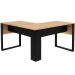 Mesa de Canto para Escritório em L MDP Amêndoa/Preto