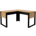 Mesa de Canto para Escritório em L MDP Amêndoa/Preto