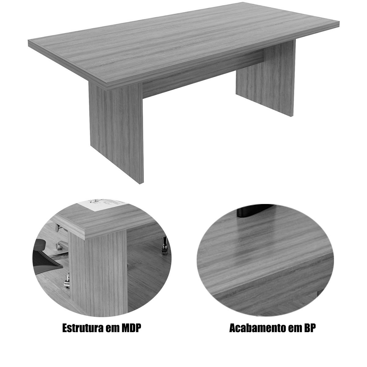 Mesa de Reunião para Escritório Grande Branco