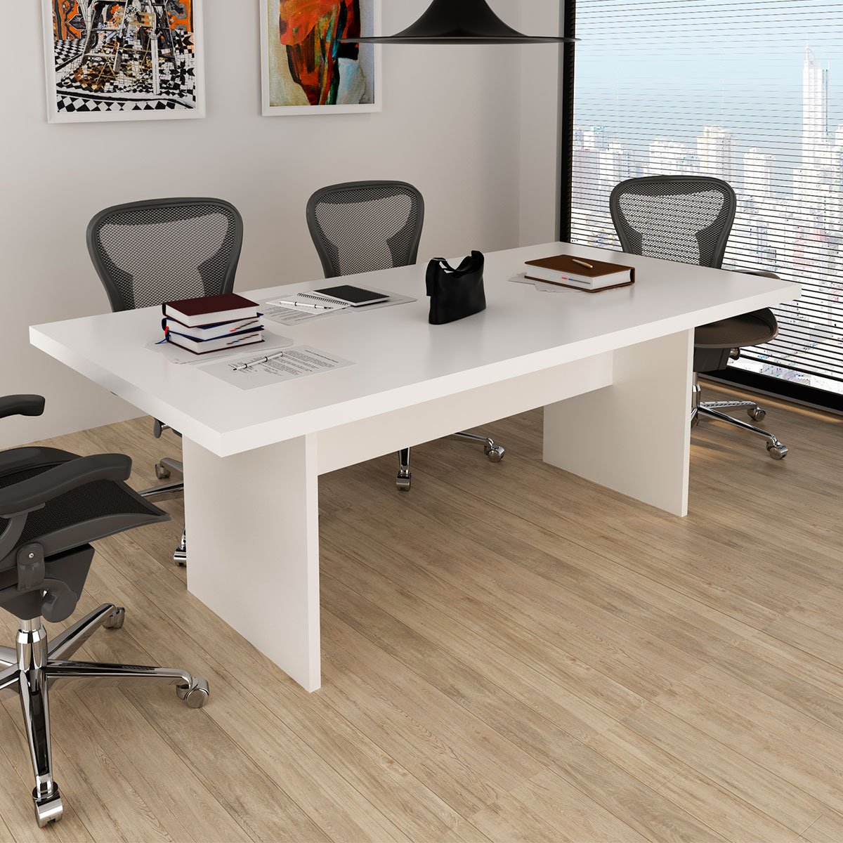 Mesa de Reunião para Escritório Grande Branco