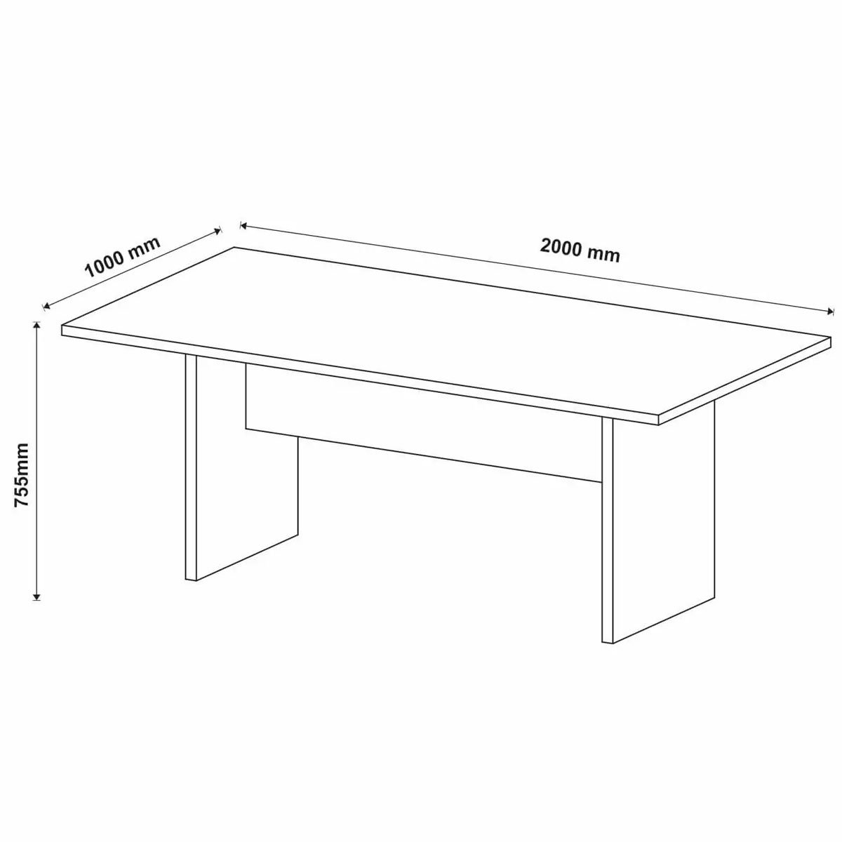 Mesa de Reunião para Escritório Grande Nogal