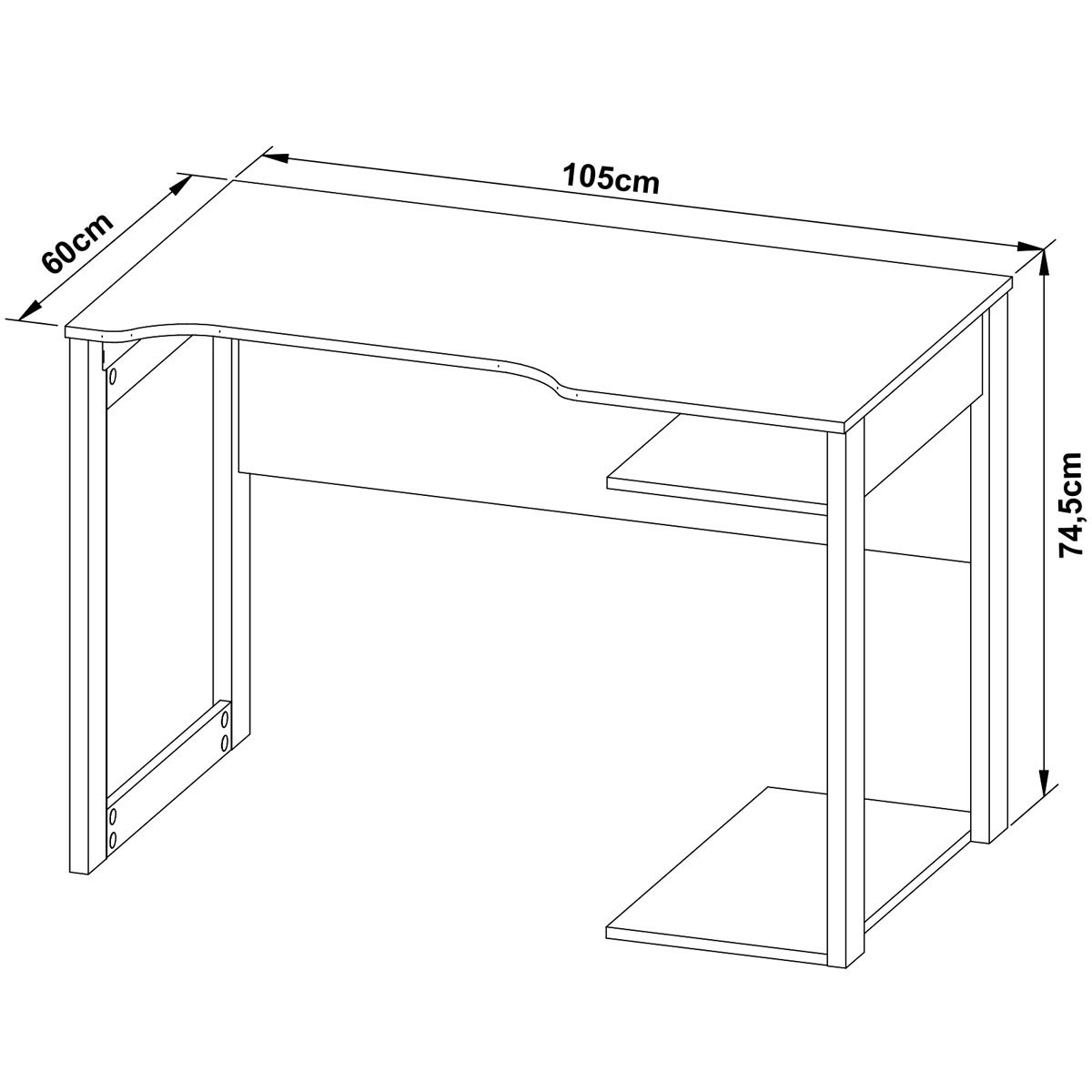 Mesa para Computador Escrivaninha Gamer  Preto/Azul