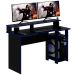 Mesa para Computador Gamer Espaço para 2 Monitores e CPU Preto/Azul