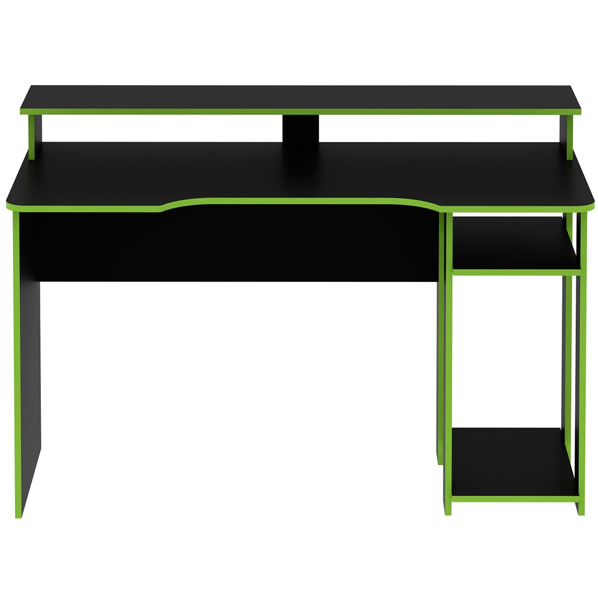 Mesa para Computador Gamer Espaço para 2 Monitores e CPU Preto/Verde