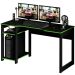 Mesa para Computador Gamer Espaço para 2 Monitores e CPU Preto/Verde