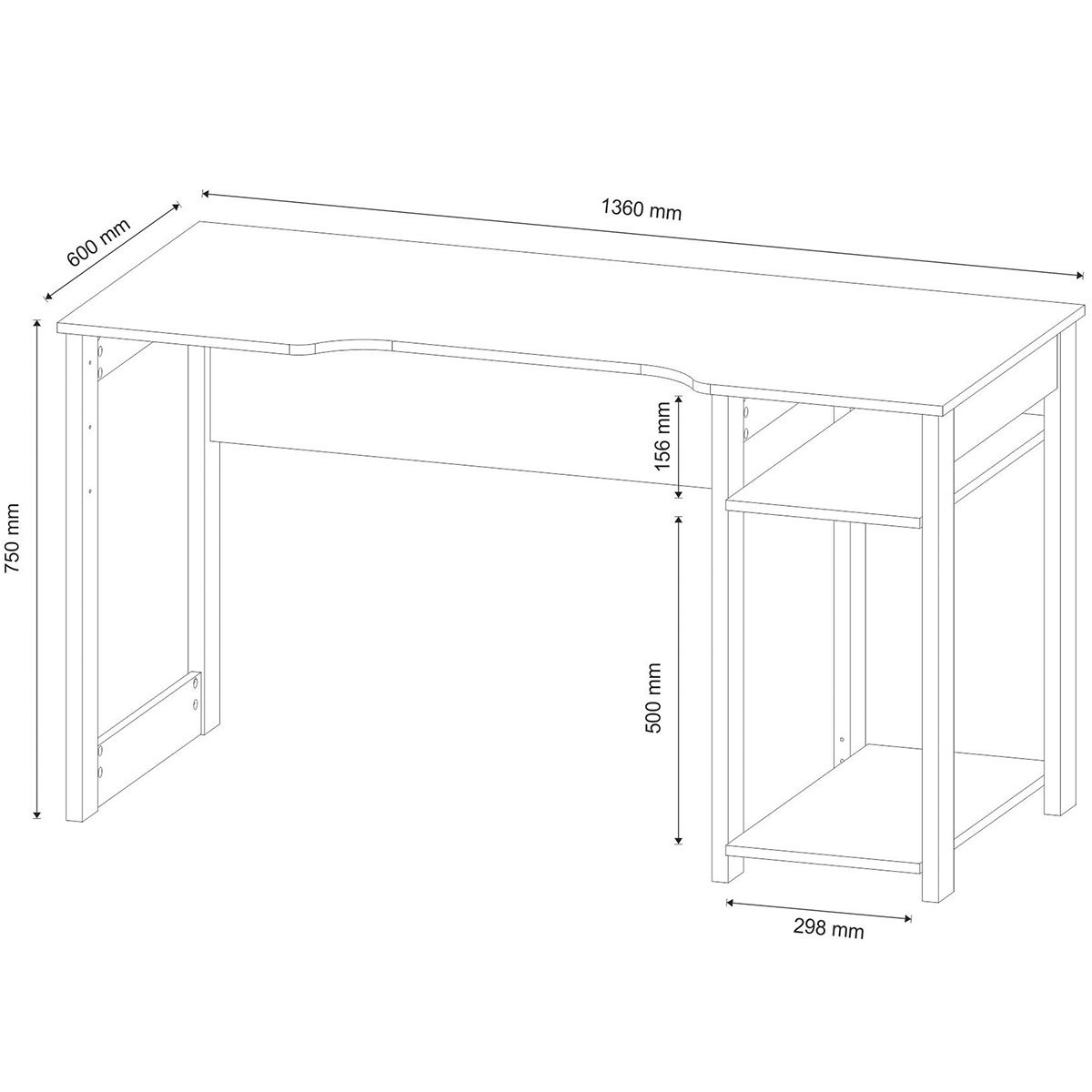 Mesa para Computador Gamer Espaço para 2 Monitores e CPU Preto/Verde