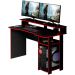 Mesa para Computador Gamer Espaço para 2 Monitores e CPU Preto/Vermelho