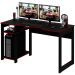 Mesa para Computador Gamer Espaço para 2 Monitores e CPU Preto/Vermelho