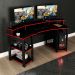 Mesa para Computador Gamer Espaço para 2 Monitores e CPU Preto/Vermelho