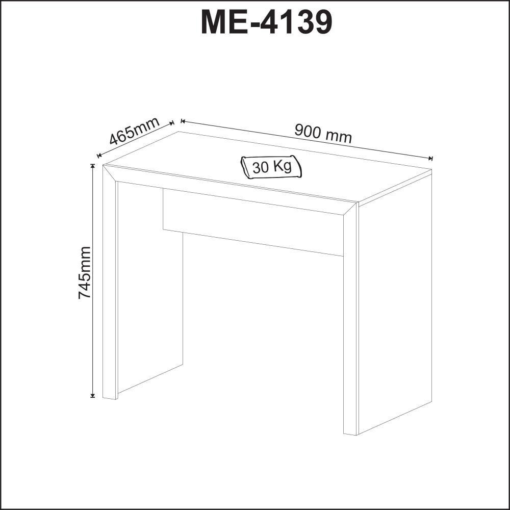 Mesa para Escritório 90cm ME4139 Carvalho Tecnomobili