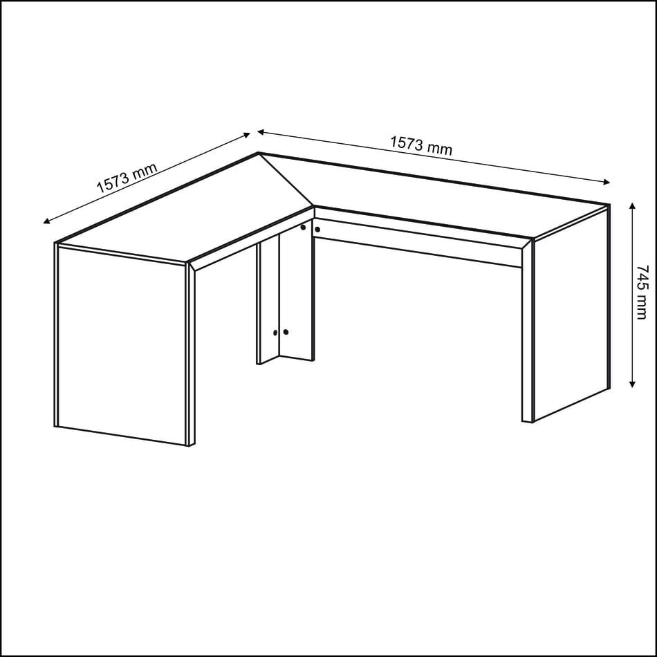 Mesa para Escritório Angular Amêndoa