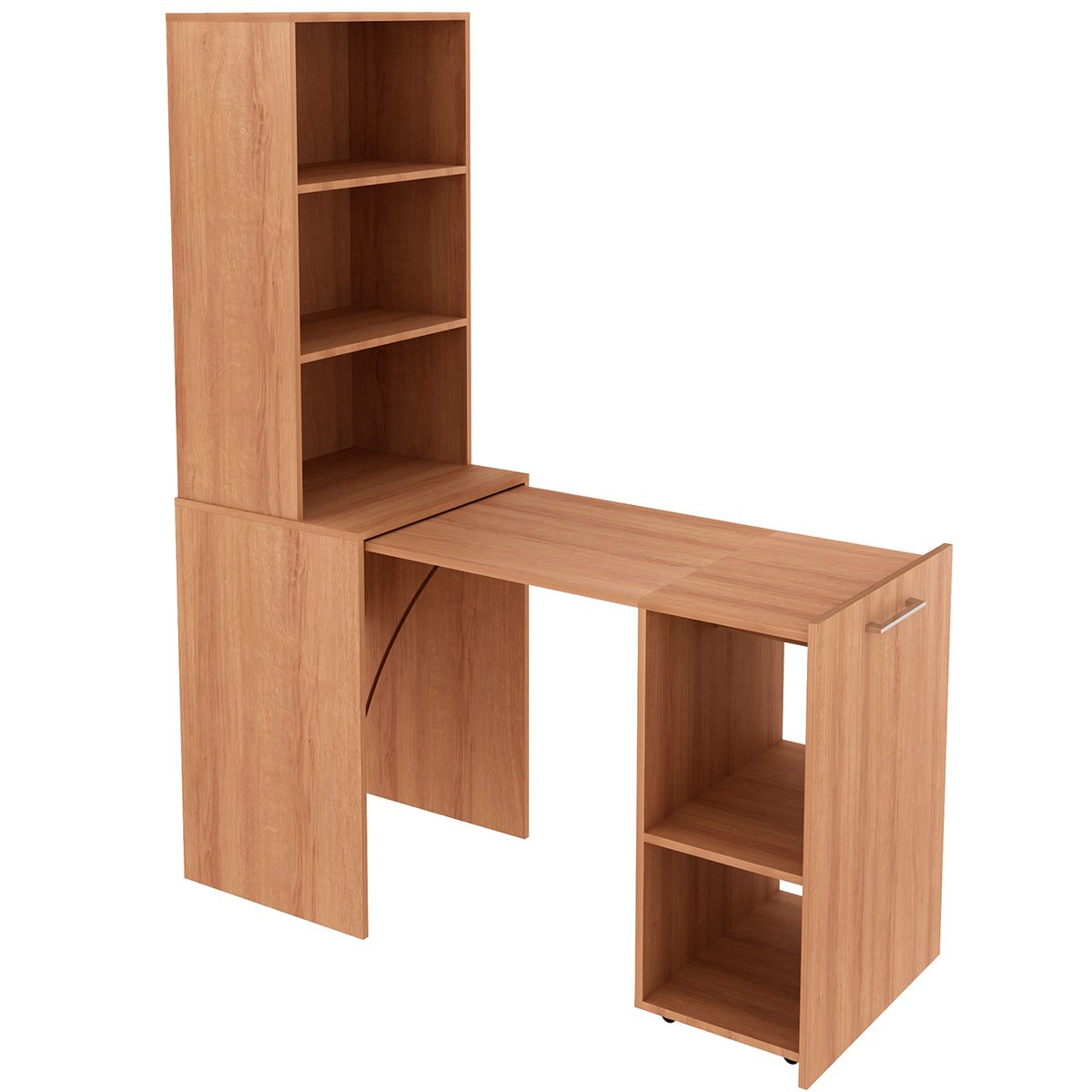 Mesa para Escritório Articulável Alta Multiuso Retrátil Amêndoa
