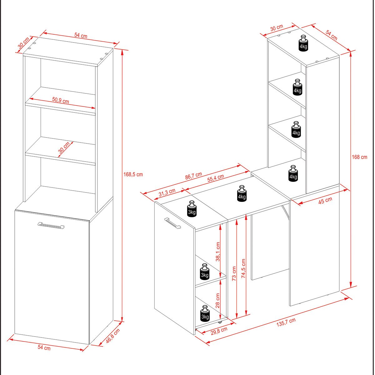 Mesa para Escritório Articulável Alta Multiuso Retrátil Branco