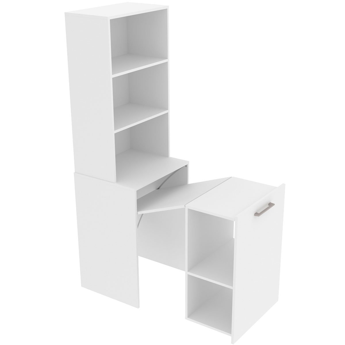 Mesa para Escritório Articulável Alta Multiuso Retrátil Branco