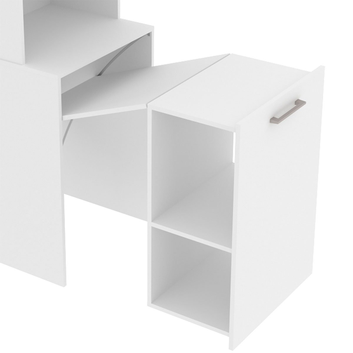 Mesa para Escritório Articulável Alta Multiuso Retrátil Branco