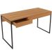 Mesa para Escritório Escrivaninha 1 Gaveta Estilo Industrial Amêndoa/Preto