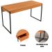 Mesa para Escritório Escrivaninha 1 Gaveta Estilo Industrial Amêndoa/Preto