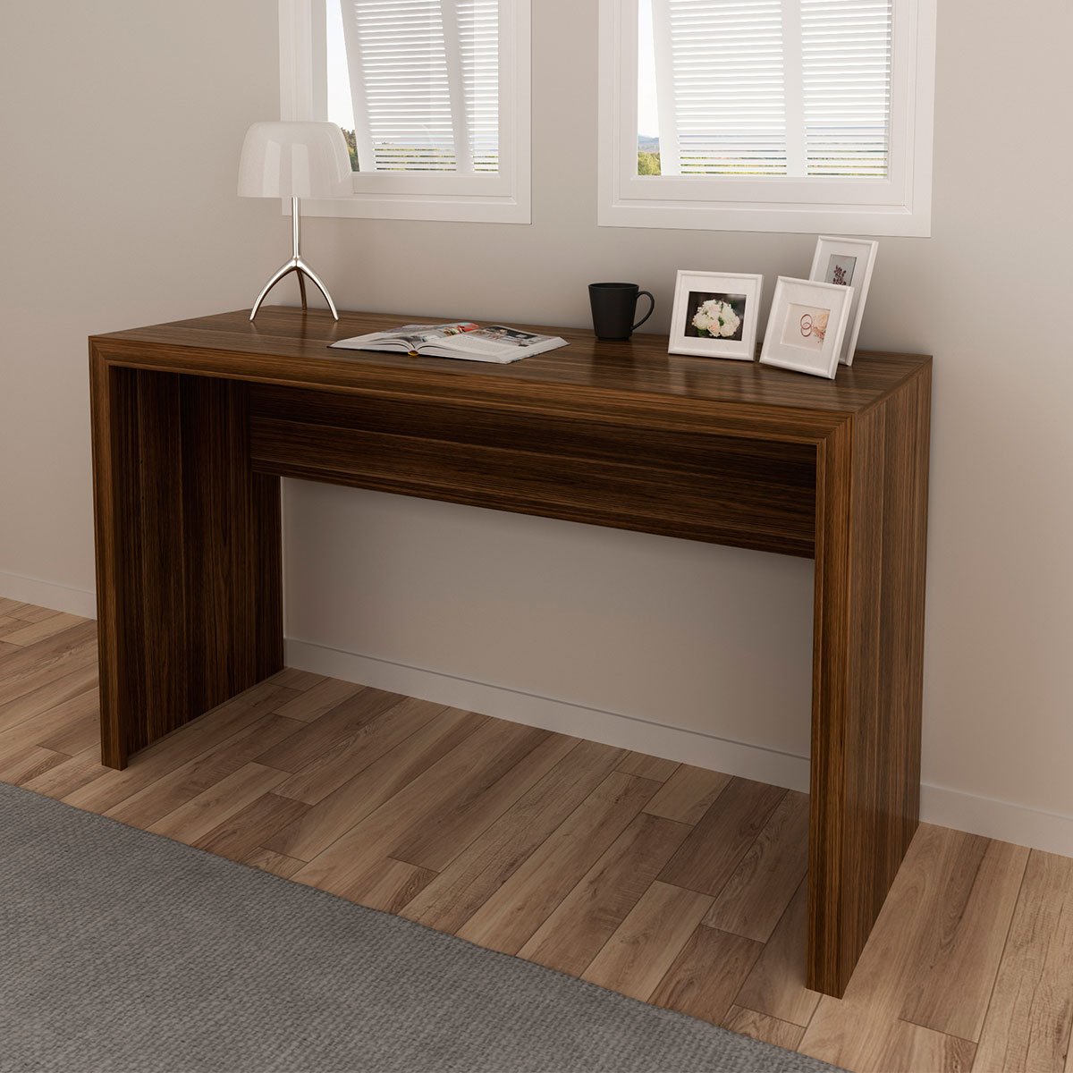 Mesa para Escritório Escrivaninha 127 cm Nogal
