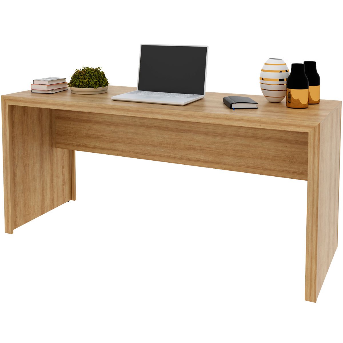 Mesa para Escritório Escrivaninha 163 cm Amêndoa