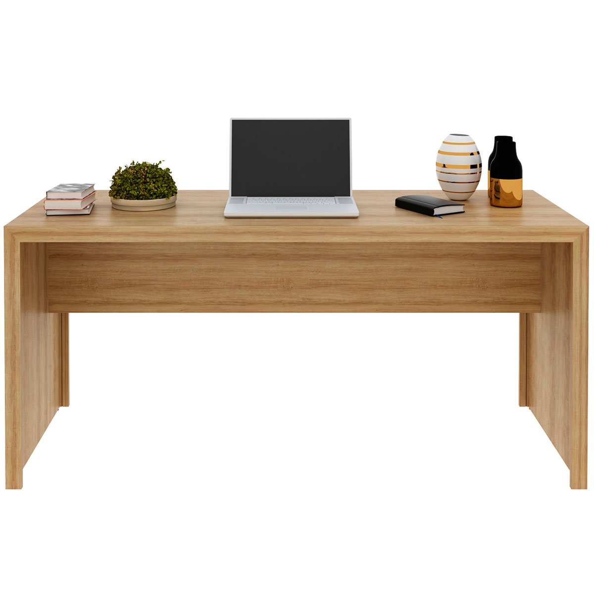 Mesa para Escritório Escrivaninha 163 cm Amêndoa