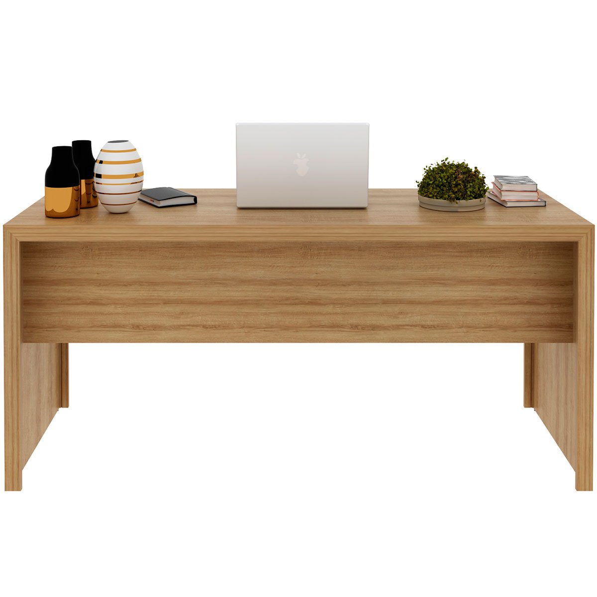 Mesa para Escritório Escrivaninha 163 cm Amêndoa