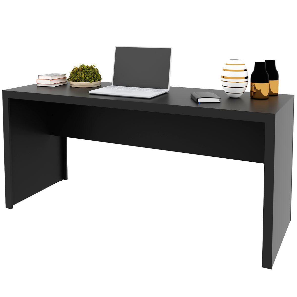 Mesa para Escritório Escrivaninha 163 cm Preto