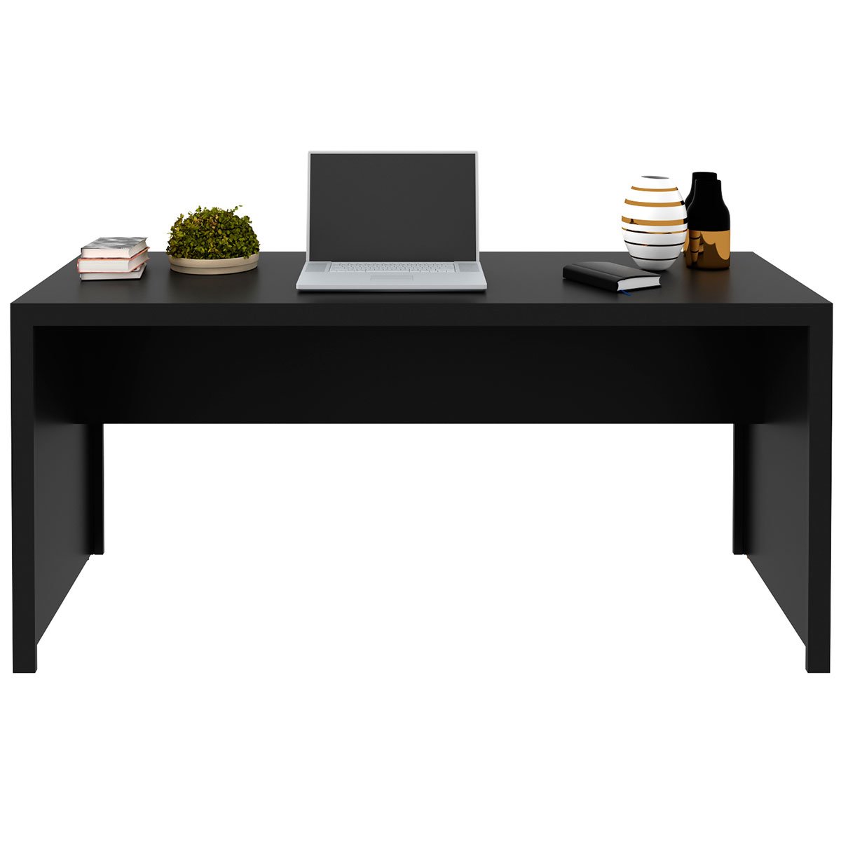 Mesa para Escritório Escrivaninha 163 cm Preto