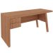 Mesa para Escritório Escrivaninha 2 Gavetas Amêndoa