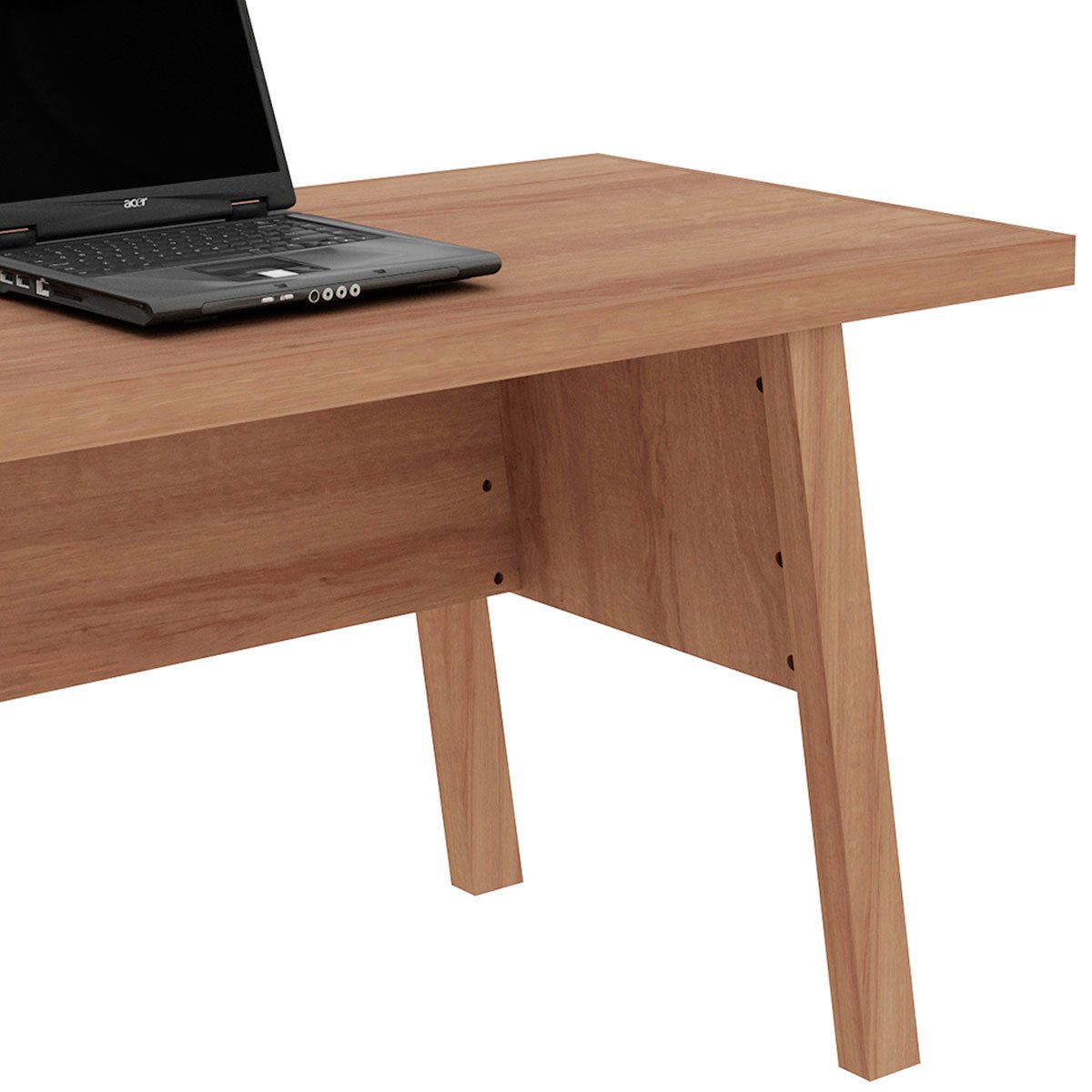 Mesa para Escritório Escrivaninha 2 Gavetas Amêndoa