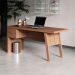 Mesa para Escritório Escrivaninha 2 Gavetas Amêndoa