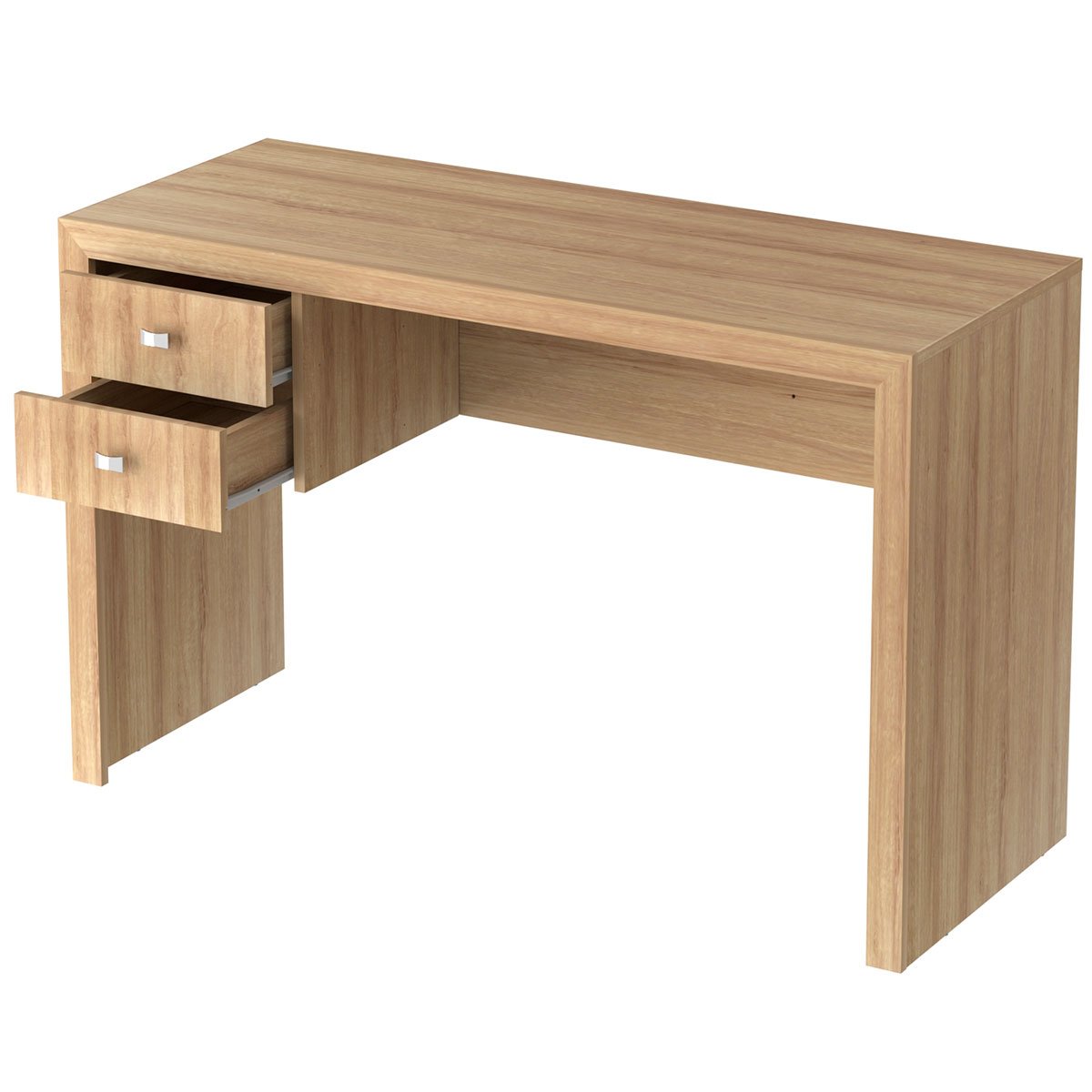 Mesa para Escritório Escrivaninha 2 Gavetas Amêndoa