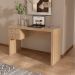 Mesa para Escritório Escrivaninha 2 Gavetas Amêndoa