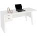 Mesa para Escritório Escrivaninha 2 Gavetas Branco