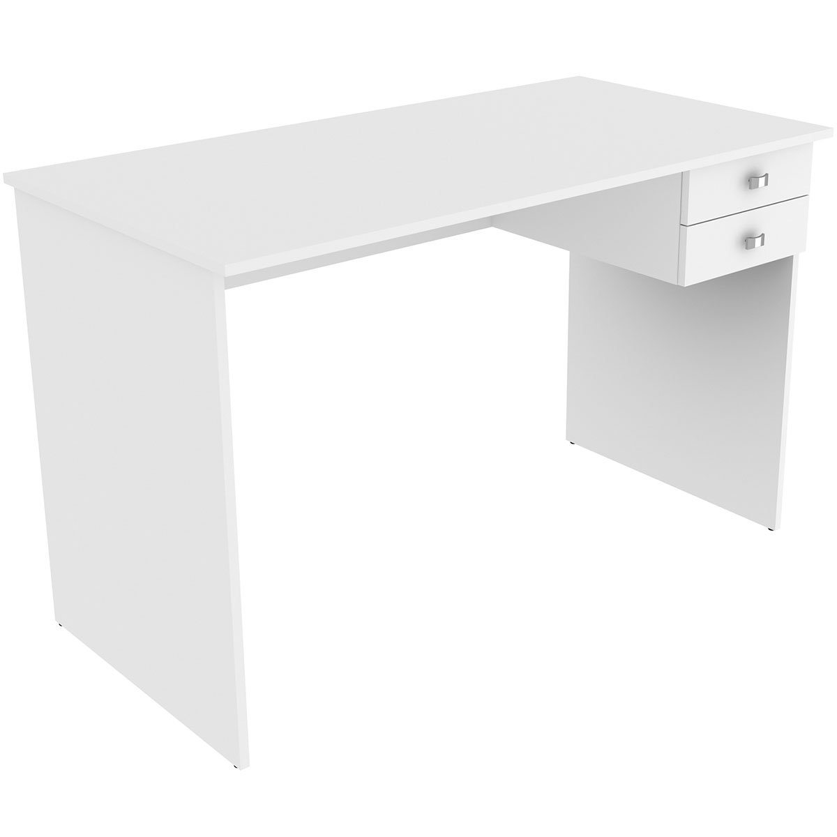 Mesa para Escritório Escrivaninha 2 Gavetas Branco