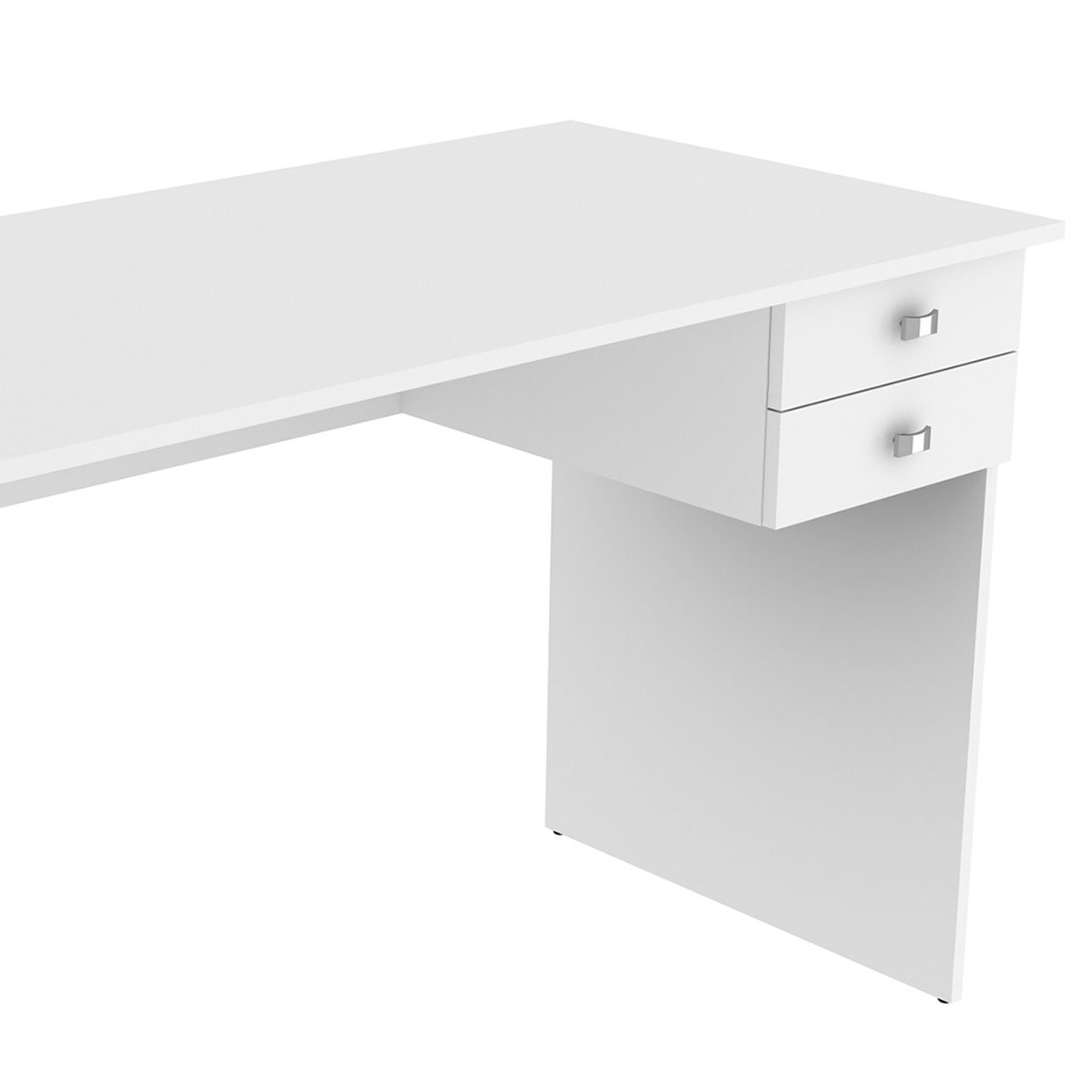 Mesa para Escritório Escrivaninha 2 Gavetas Branco