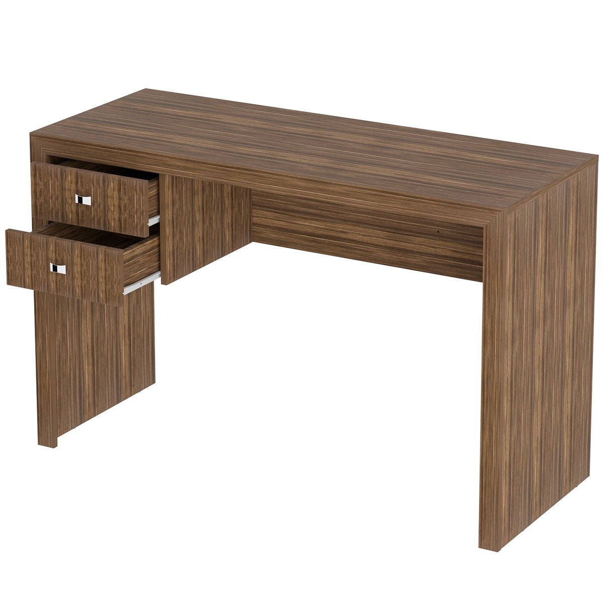 Mesa para Escritório Escrivaninha 2 Gavetas Nogal