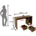 Mesa para Escritório Escrivaninha 2 Gavetas Nogal
