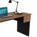 Mesa para Escritório Escrivaninha 2 Gavetas Nogal/Preto