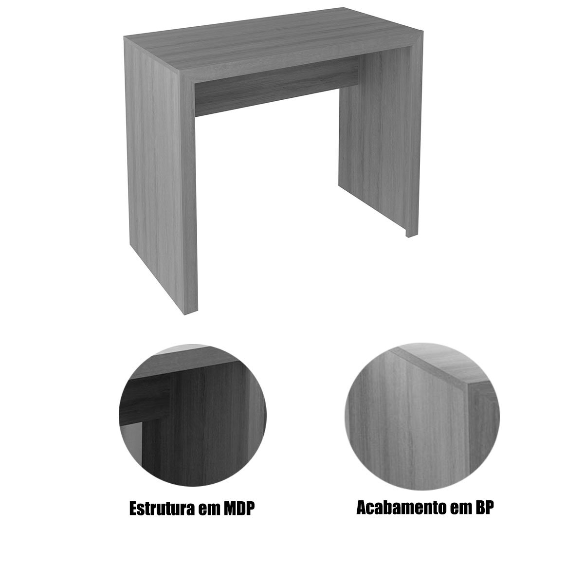 Mesa para Escritório Escrivaninha 90 cm Rústico