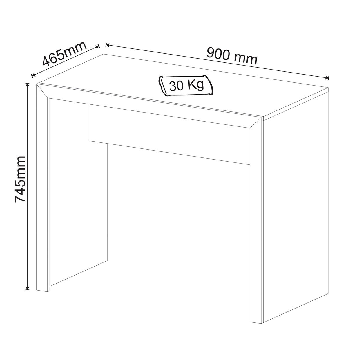 Mesa para Escritório Escrivaninha 90 cm Rústico