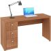 Mesa para Escritório Reversível 136 cm 3 gavetas Amêndoa