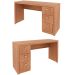 Mesa para Escritório Reversível 136 cm 3 gavetas Amêndoa